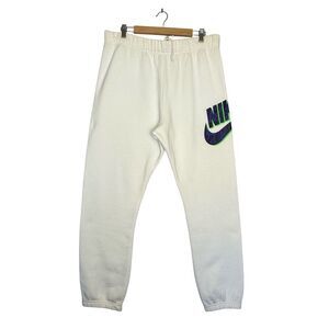 NIKE Vintage White ACG Joggers with Purple Logo Size XL